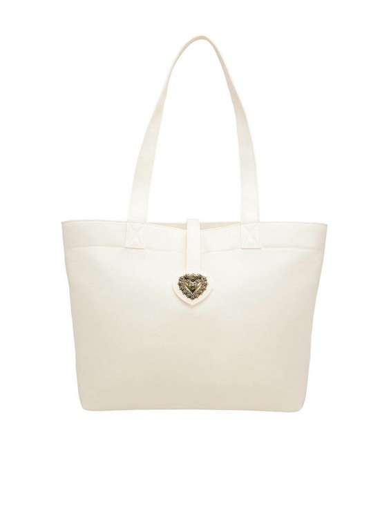 Dolce & Gabbana Handbags - Dolce&Gabbana Elegant Cream Tote Bag with Heart Accent